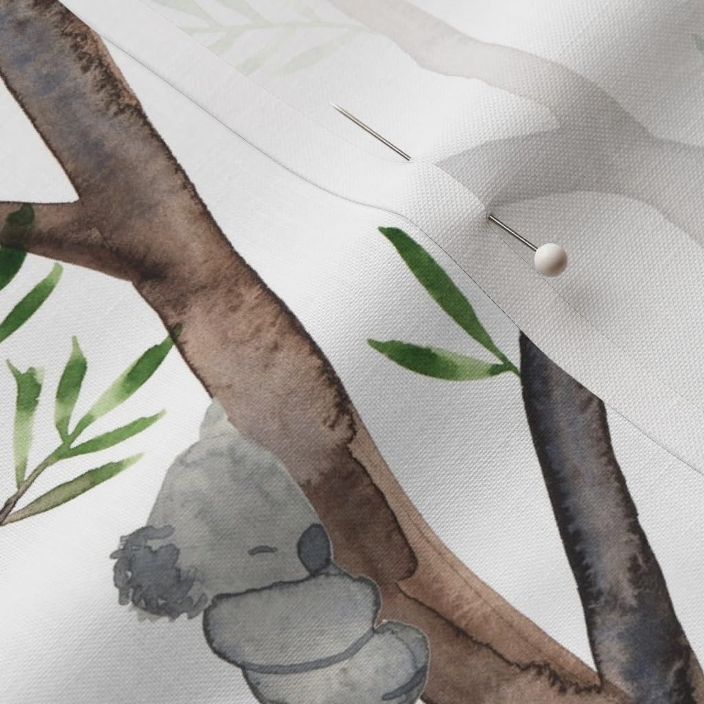 Spoonflower Fabric - Eucalyptus Trees Koala Bears Animal Tree Watercolour Australia Printed on Petal Signature Cotton Fabric by The Yard - Sewing Quilting Apparel Crafts Decor