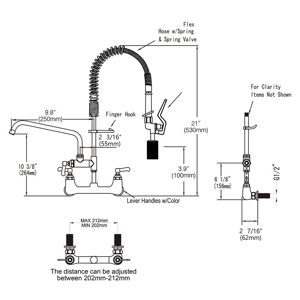 Buy JZBRAIN Commercial Sink Faucet with Sprayer Solid Brass