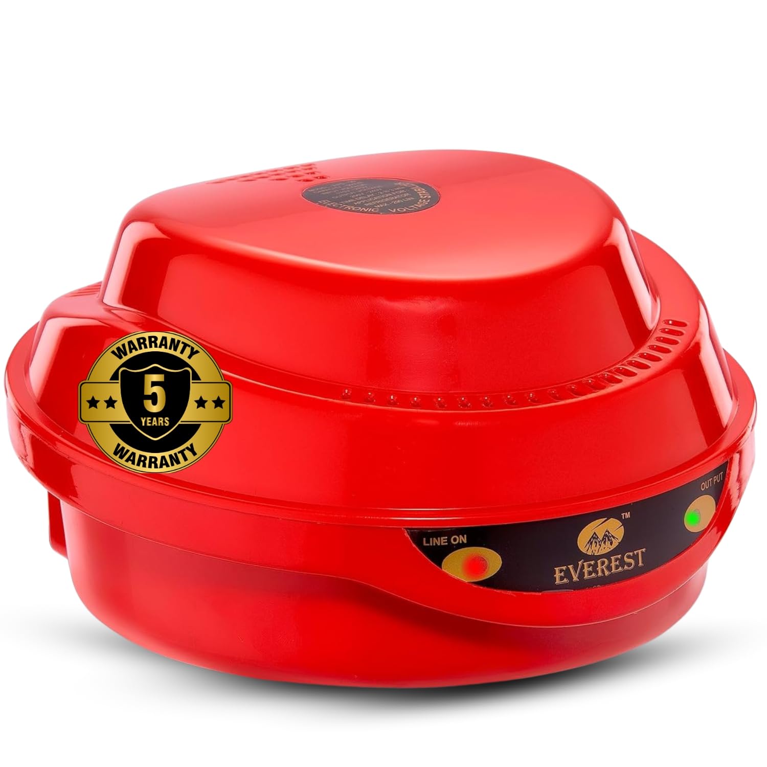 Everest ABS Body EPS 50 Voltage Stabilizer Used for Refrigerator Upto 310 litres | Convenient LED Indicator | Red Colour | (Working Range : 130 V - 290 V) | Capacity: 2A (5 Years Warranty)