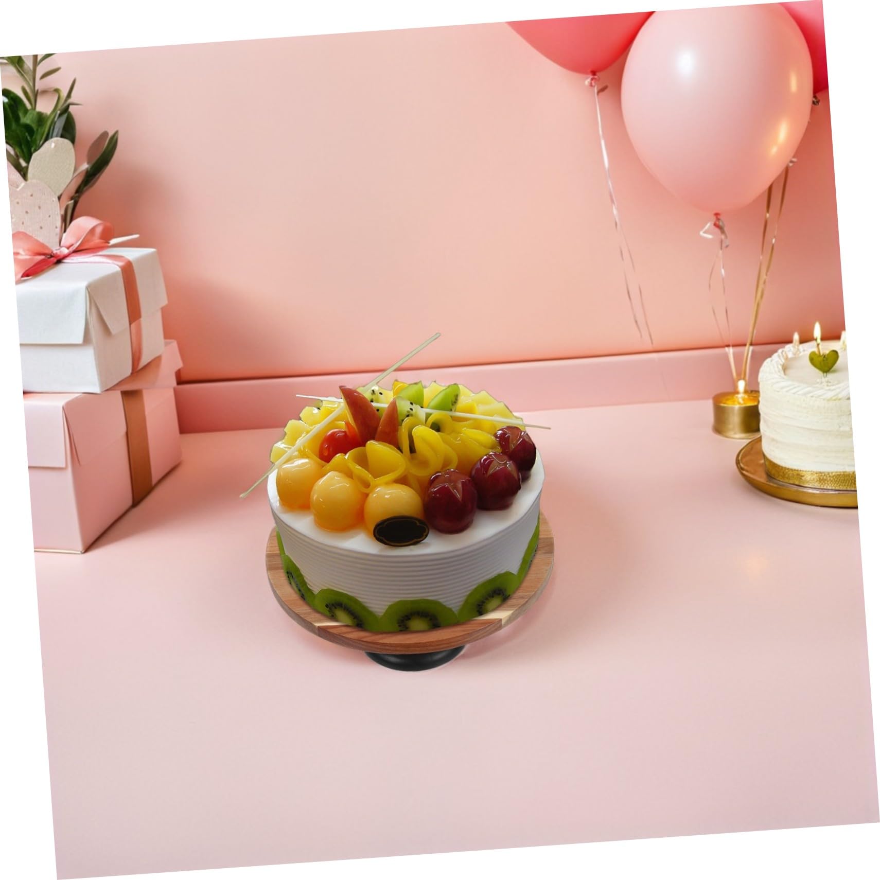 Cabilock Soporte De Madera De Acacia Para Tartas Bandeja Para Servir Aperitivos Expositor De Magdalenas Soporte Para Galletas Bandeja Para Frutas Para Tartas