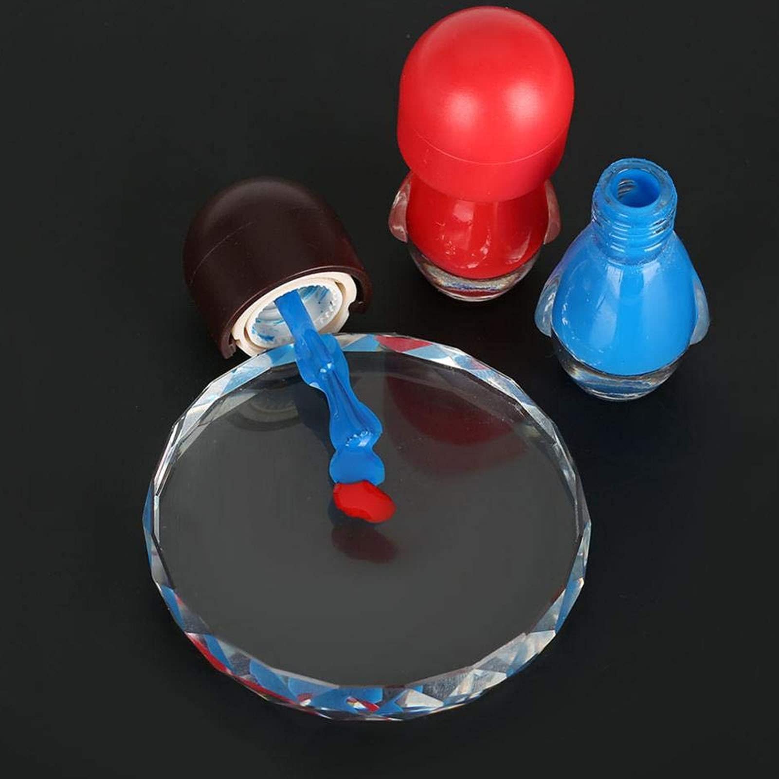 Paleta de arte de uñas, 2 placas mezcladoras de esmalte de uñas, tablero de vidrio tonificante de color para paleta de maquillaje, herramientas de mezcla de cosméticos