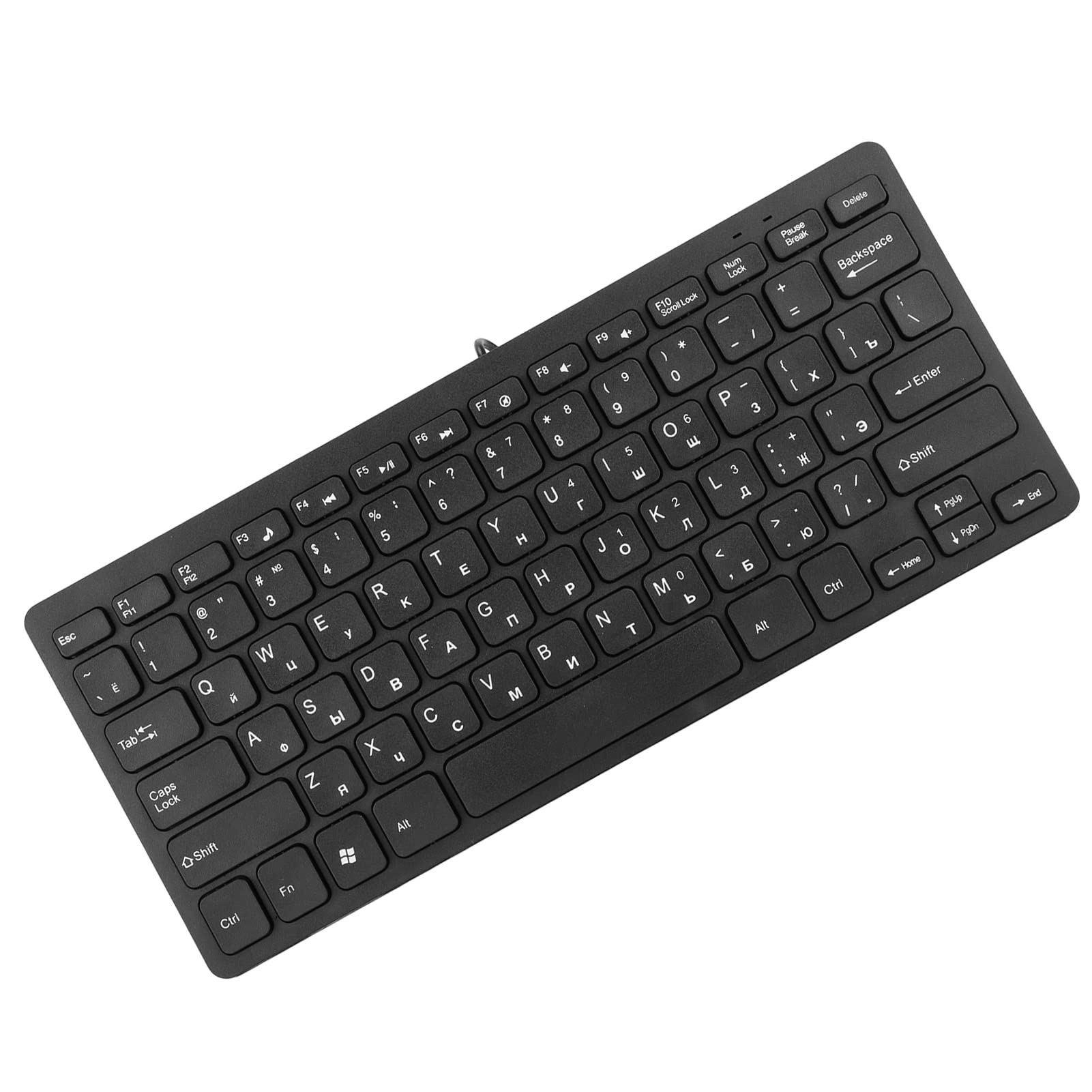 Przewodowa Klawiatura Komputerowa, 78 Klawiszy Wyciszania Ultra Cienka Klawiatura USB, Mini Klawiatura do Gier, Komputer Stacjonarny, Mała Klawiatura Językowa(Rosyjski)