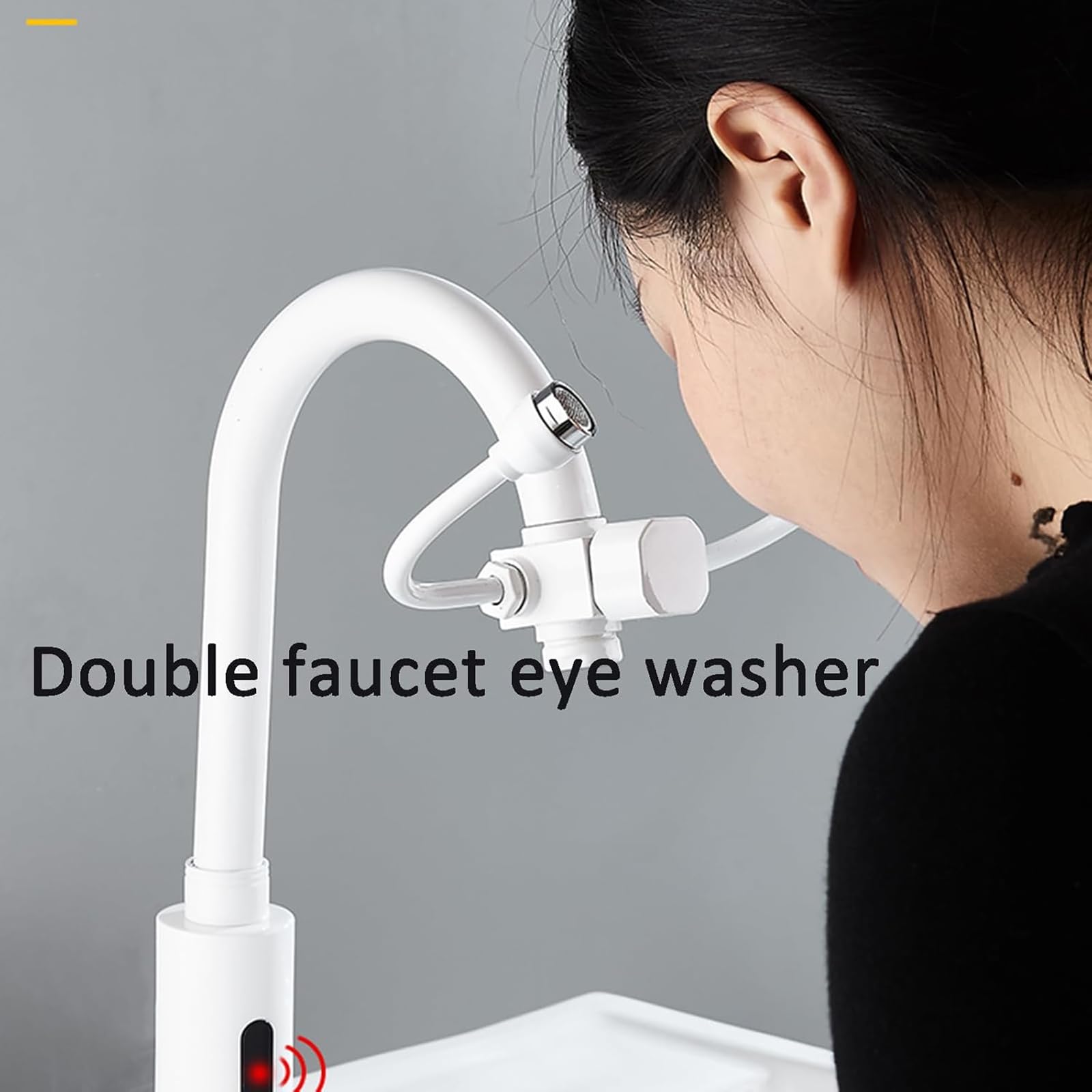 Estación Lavaojos De Emergencia De 12 L/min, Unidad Lavaojos Montada En Grifo, Distancia De Detección Automática De 8-30 Cm, Boquilla De Agua Giratoria De 180°, para Laboratorio, Fábrica