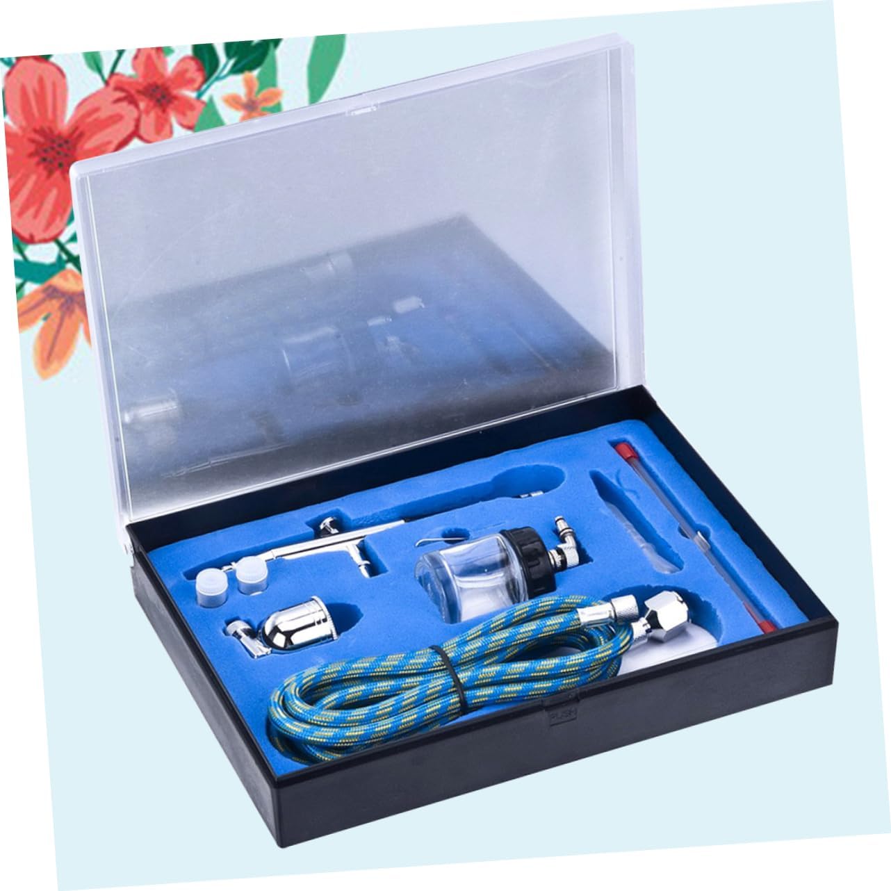 AUTSUPPL Airbrush Kit Airbrush Compressor 134k Set Dual Brush Trigger Style for Cake Nail