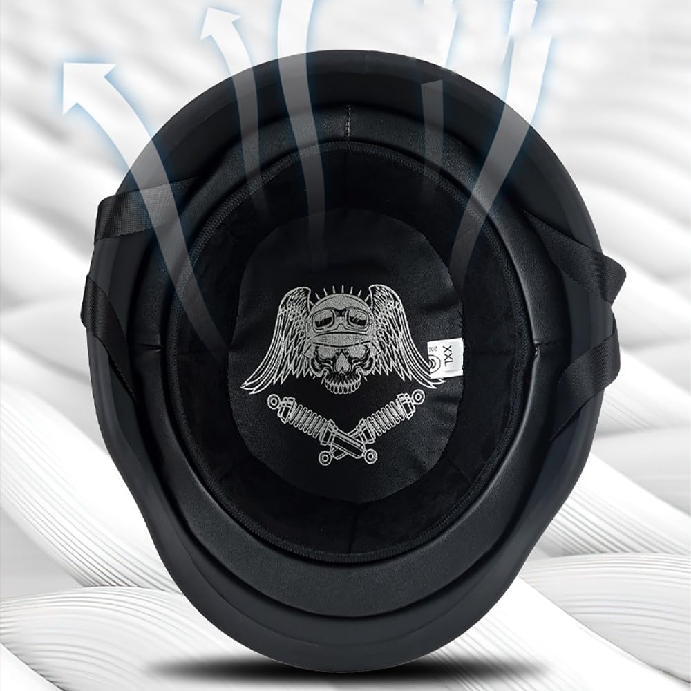 Cascos Half-Helmet, Casco De Cara Abierta, Casco Semi Cubierto para Motocicleta, Moto De Estilo Retro Homologado ECE Casco Alemán De La Segunda Guerra Mundial
