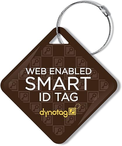 Dynotag Etiqueta de identificación inteligente habilitada para la web, etiqueta Delue Steel con bucle de acero trenzado, con DynoIQ y servicio de