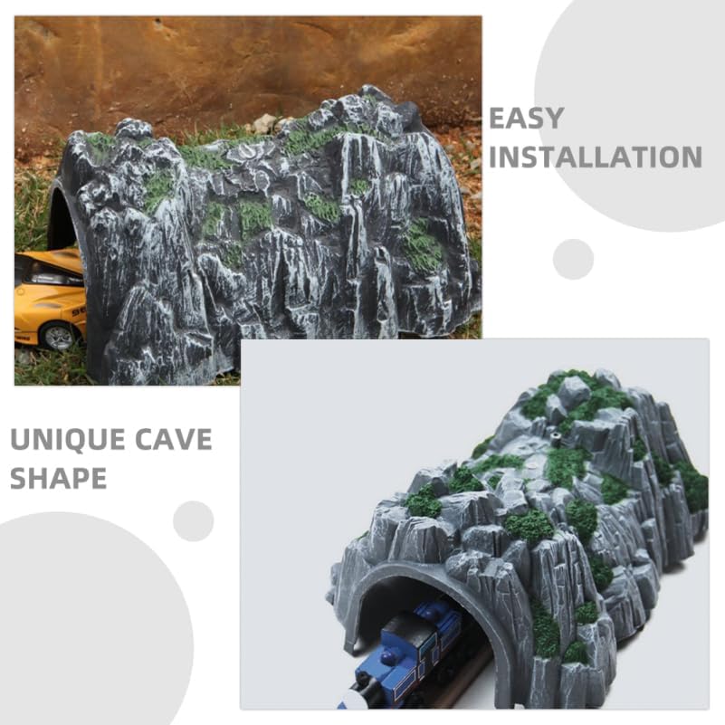ibasenice Simulation Rockery Train Cave Model 7X5X4In DIY Miniature Railway Tunnel Toy for Kids Train Table Accessories