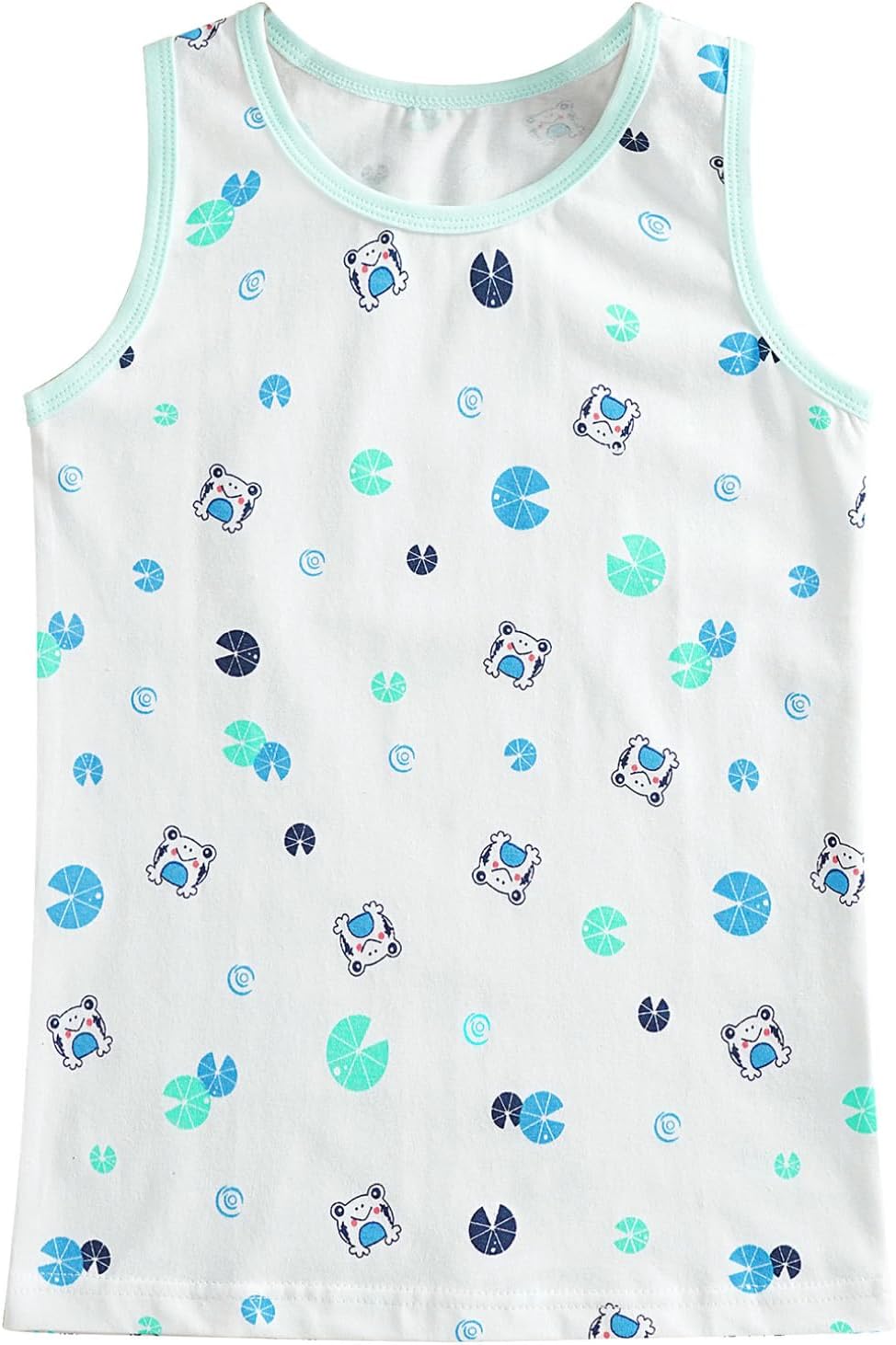 FEESHOW Little Boys Sleeveless Soft 100% Cotton Tank Top Kids Solid Color Summer Casual Loose Vest Shirt Daily Wear