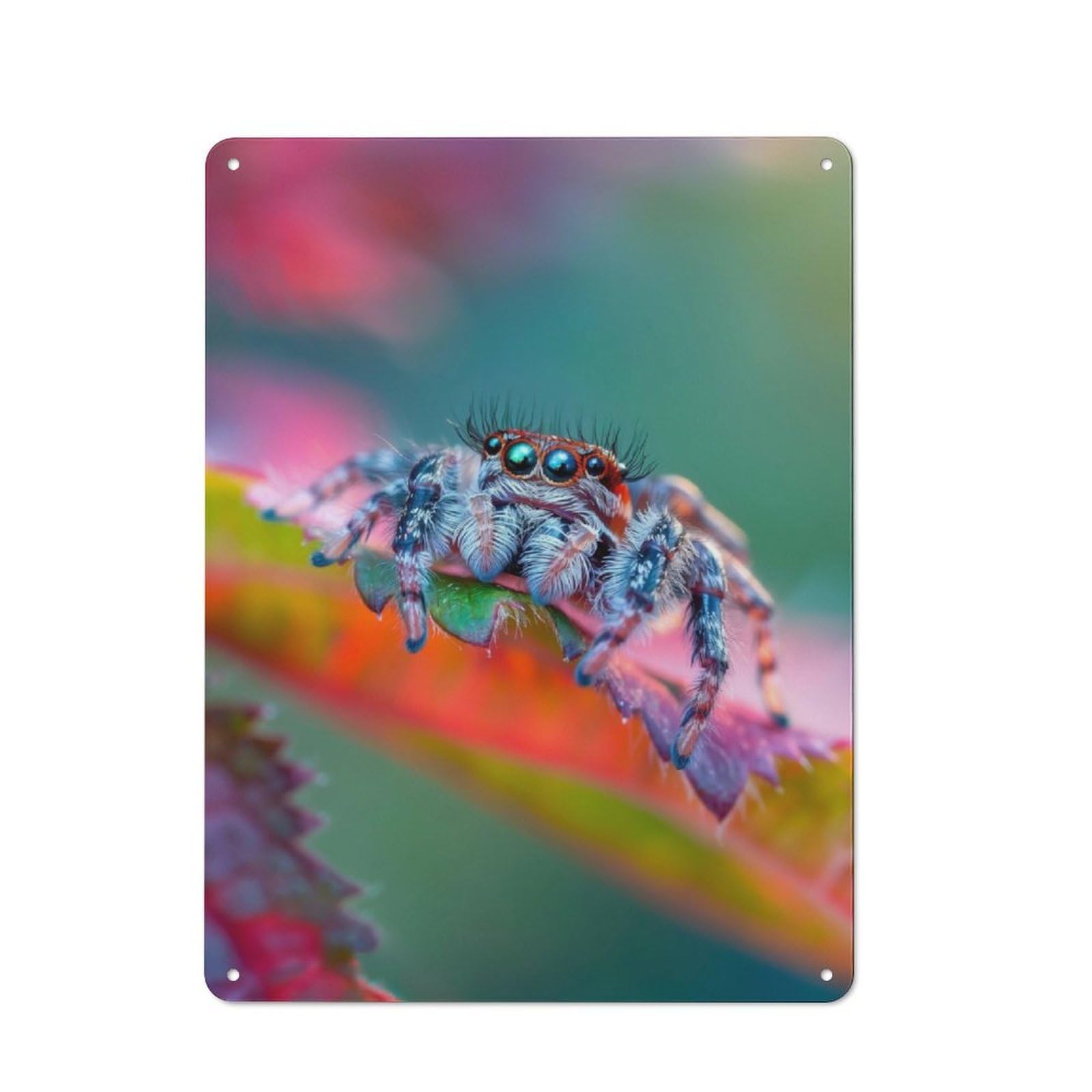 Junmoney Jumping Spiders Curiosity For Guest Room Or Hallway, Retro-Style Tin Sign 40X30cm, For Vintage Wall Decor Fans, For Themed Room Decoration