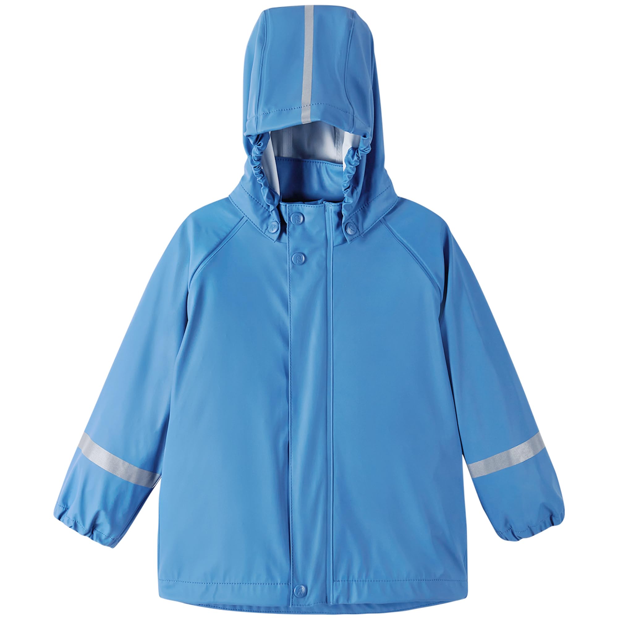 Reima - Lampi Regenjacke für Kinder Wasserdicht - Jacke für Jungen und Mädchen, Reißverschluss vorne, Abnehmbare Kapuze, Reflektierende Details, Maschinenwaschbar - Cool blue, 140