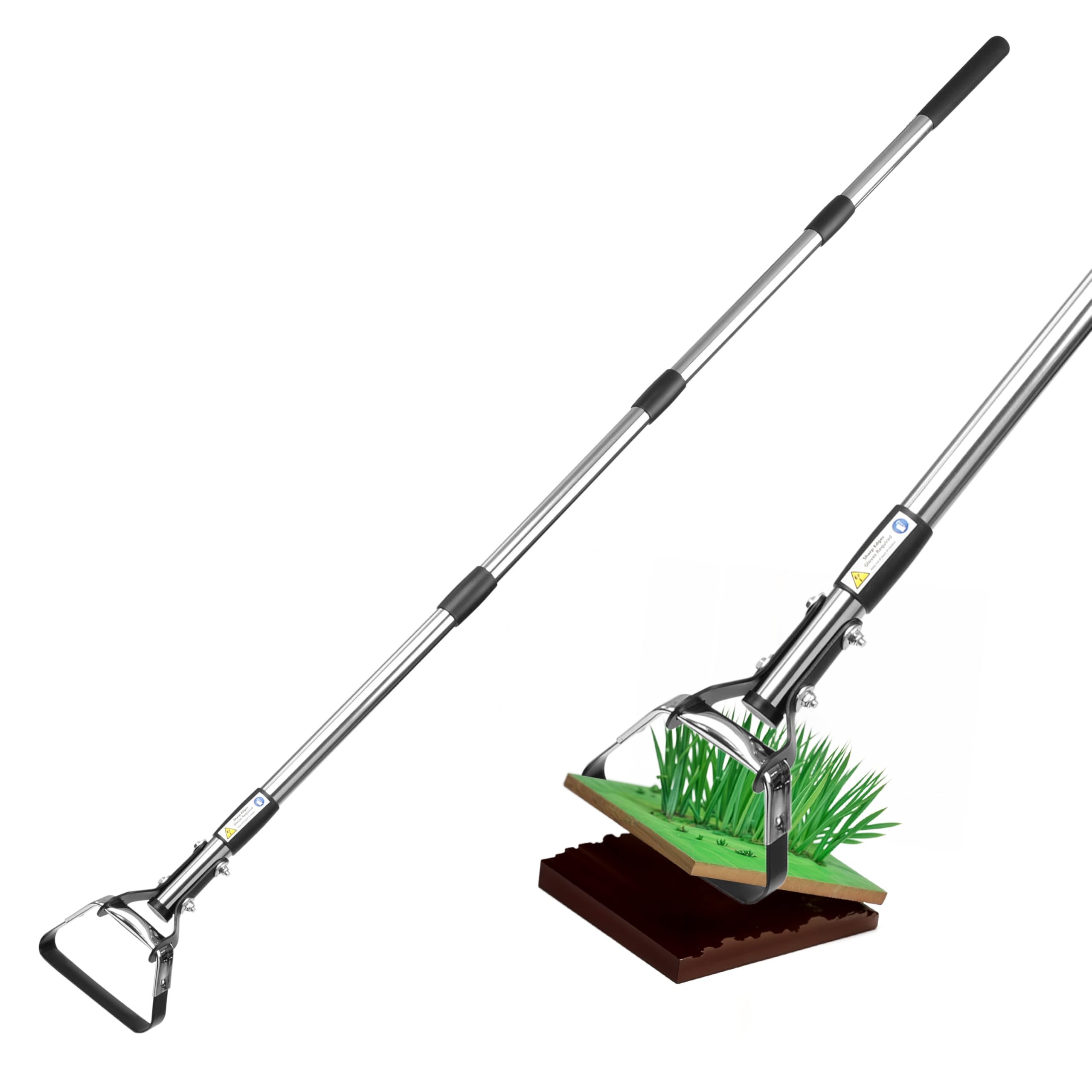 Long-Handled Hoe | Adjustable Head Stirrup Hoe Weeder | Heavy-Duty Garden Tools for Weeding, Cultivator & Soil Loosening | Flexible & Durable Metal Handle Weeding Rake for Gardening Tool
