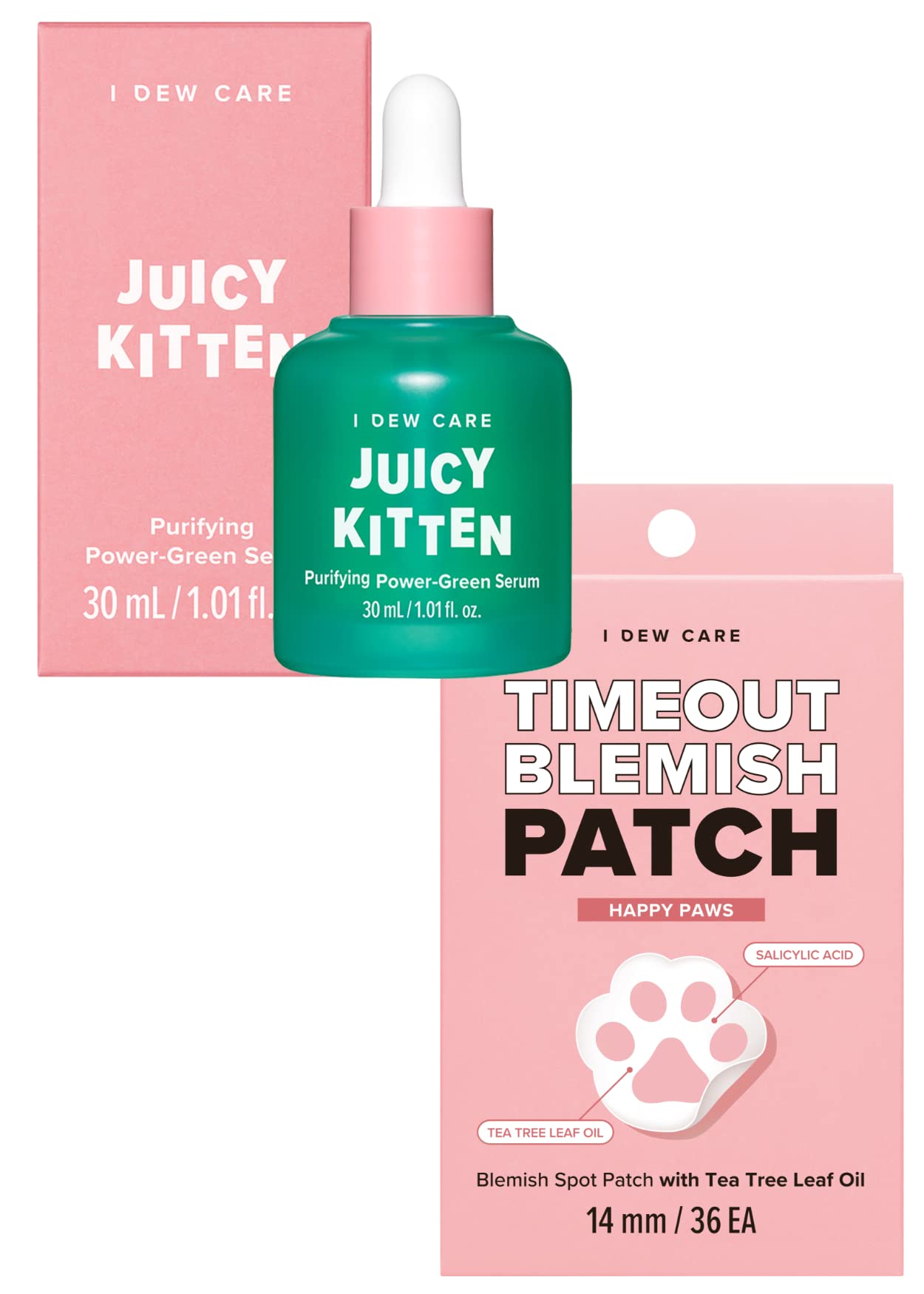 I Dew Care Hydrocolloid Acne Pimple Patch - Timeout Blemish Happy Paws 36 Count 14mm Face Serum -