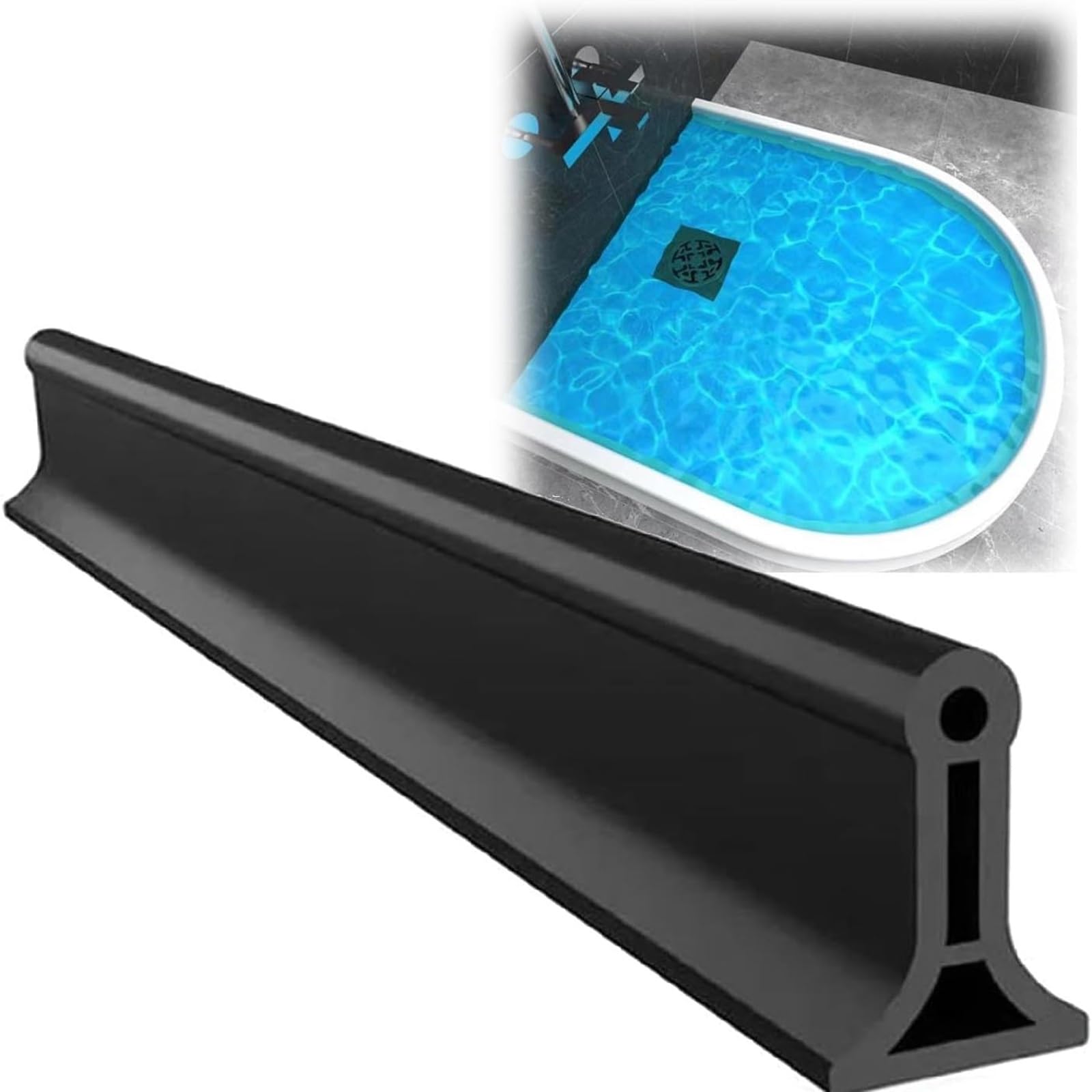 Striscia di ritenzione idrica in silicone, soglia doccia Striscia impermeabile barriera diga d'acqua, Barriera d'acqua per pavimento del bagno, per cucina Striscia autoadesiva per tappo acqua ( Color