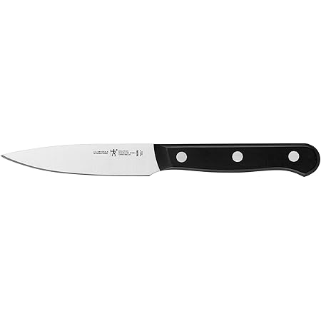 HENCKELS Solution Razor-Sharp 4-inch Compact Chef Knife, German Engineered Informed by 100+ Years of Mastery, Black/Stainless Steel