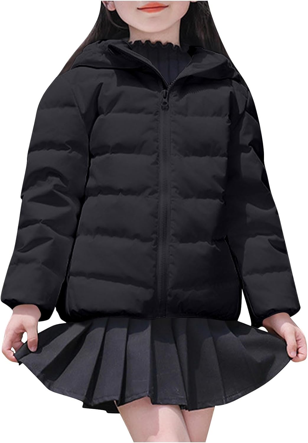 Toddler Boys Girls Puffer Jacket with Hood Down Winter Coats Kids Hooded Padded Warm Outerwear 1-15 Years