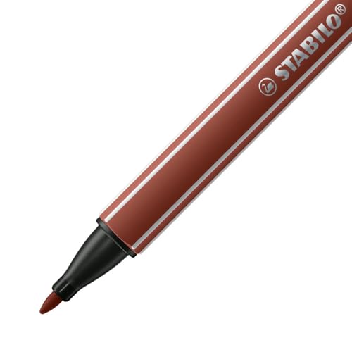 Image of STABILO Nylon Tip Writing Pen pointMax ARTY card wallet of 18 assorted colours | Nylon-tip pens with bold 0.8 mm line and vivid, water-based colour for writing, journaling and colouring; set of 18