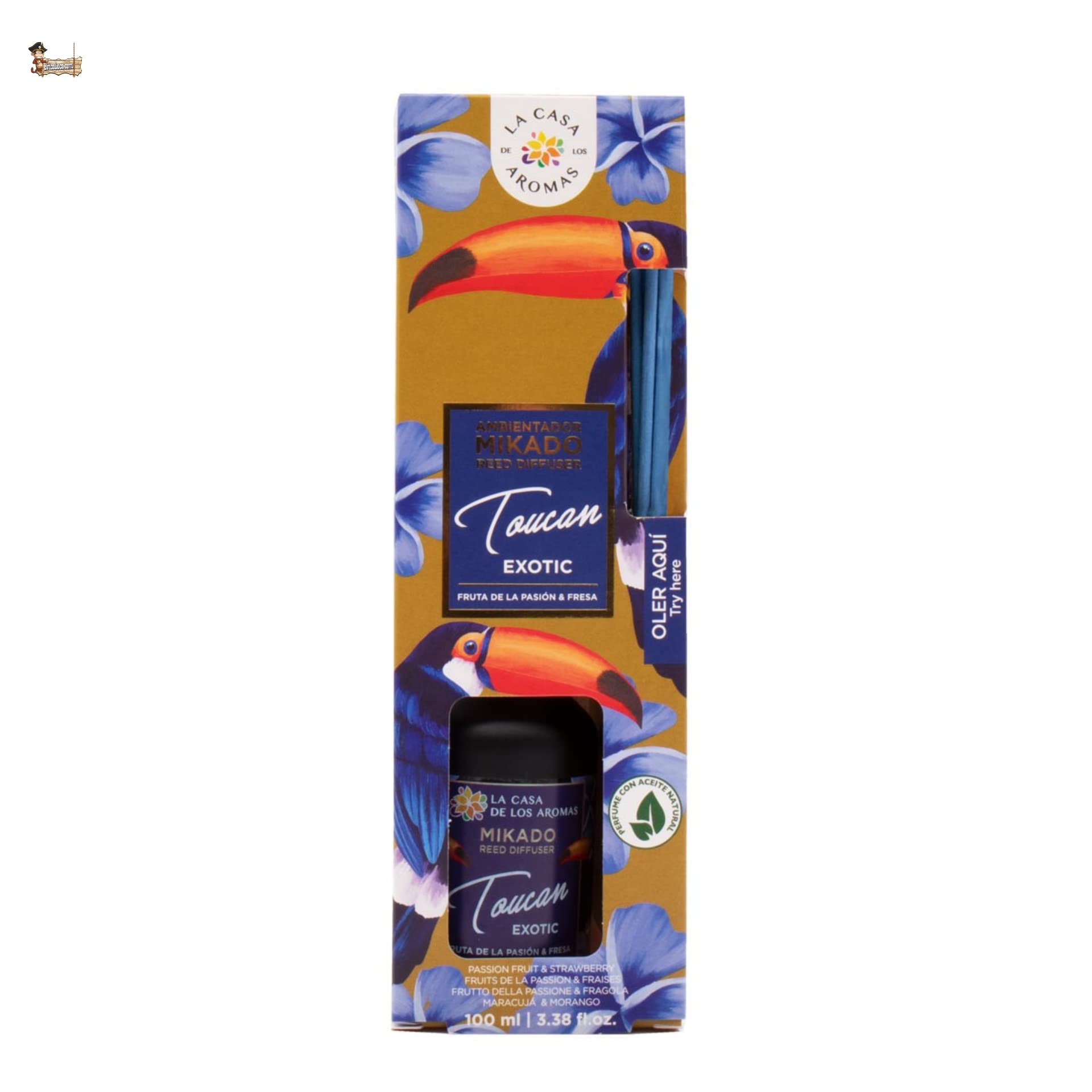 BricoLoco.com. Odświeżacz powietrza Mikado TOUCAN EXOTIC 100 ml. Wygodniejszy i bezpieczniejszy niż świece. Odświeżacz powietrza, dom, pokój. Owoce pasji (6)