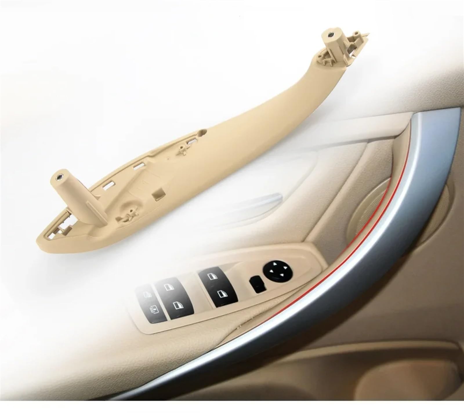Auto Maniglia Interna Per BMW Serie 3 4 F30 F80 F31 F32 F33 F34 F35 F36 318i 320i 328i 330 4PCS Set Maniglia Per Porta Interna Auto All'interno Pannello Di Rivestimento Maniglia Interne Porta Auto(Ner