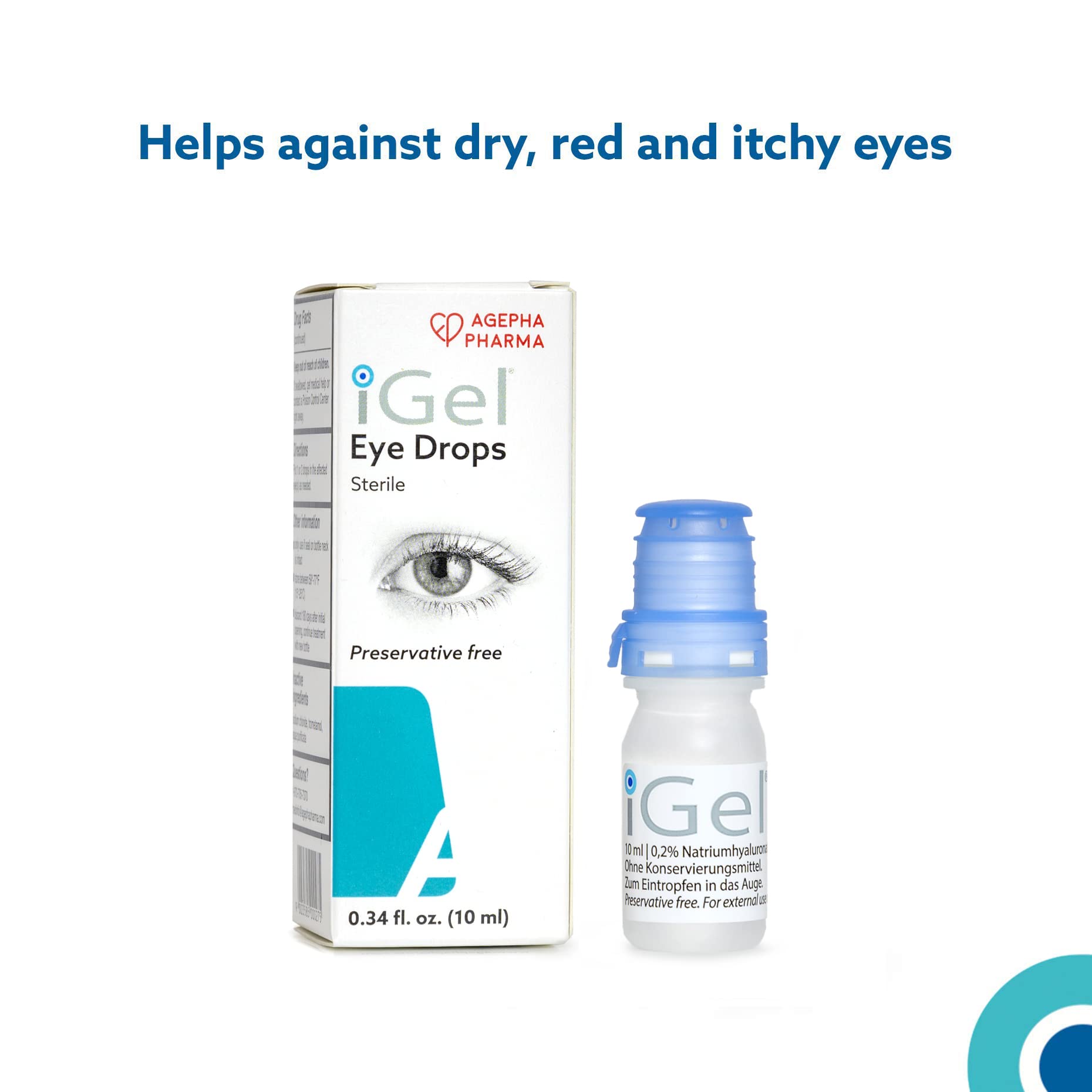 iGel® Moisturizing Eye Drops for Dry Itchy Eyes Artificial Tears for