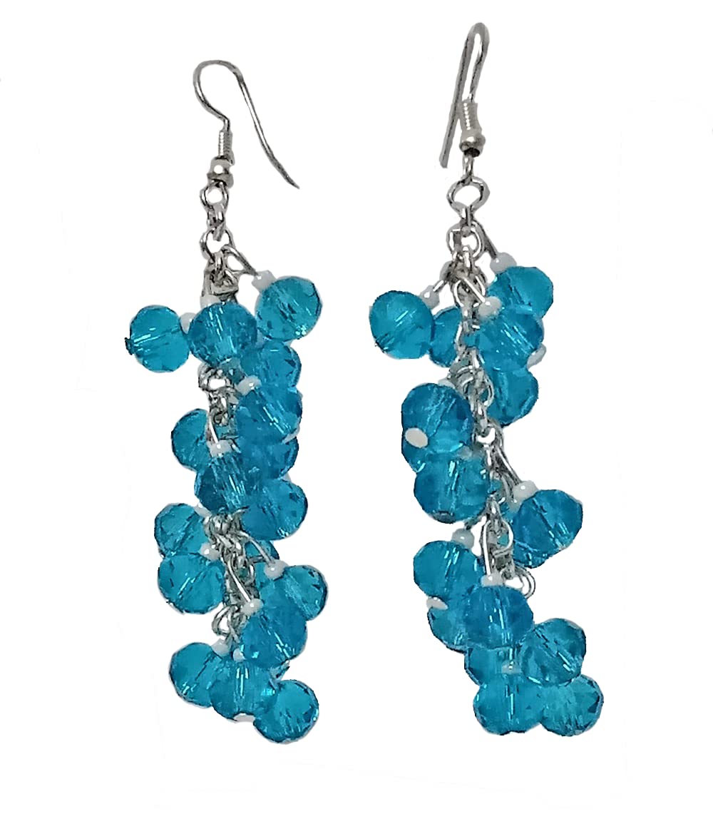 Crystal Beaded Bunch Earrings (Blue) (B0BR1YS1HH) Amazon Price History, Amazon Price Tracker