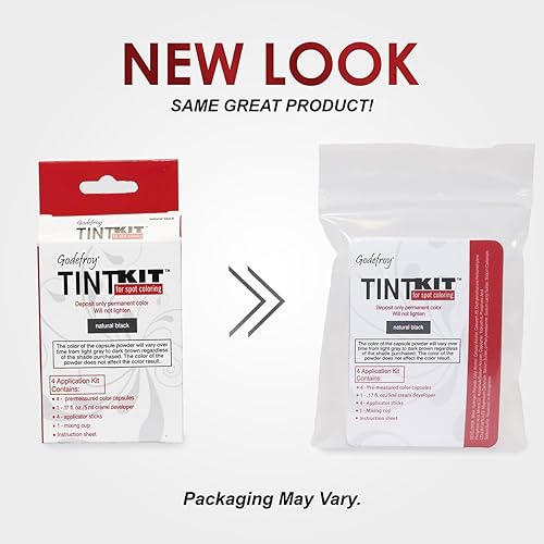 Godefroy Kit de color de cabello para colorear manchas cubre canas negro natural kit de 4 aplicaciones