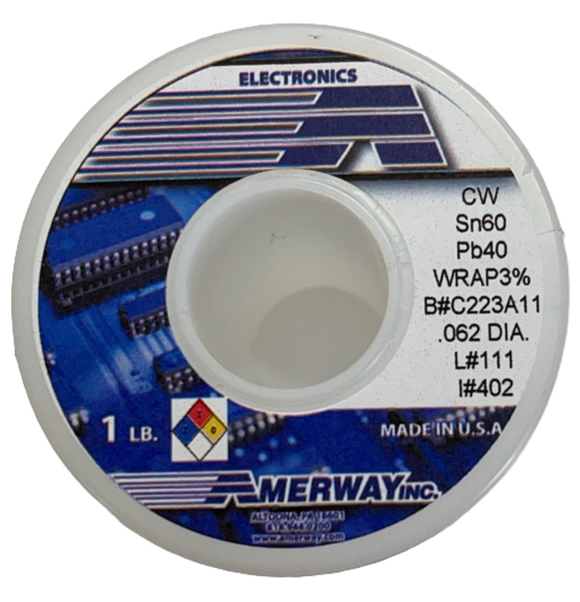 Amerway Sn60Pb40 WRAP3 .062 1 lb. Spool