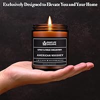 Vista 5 de Velas perfumadas para hombres Aroma de whisky Mecha de madera, larga duración, aromas masculinos Vela en tarro de soja natural para el hogar