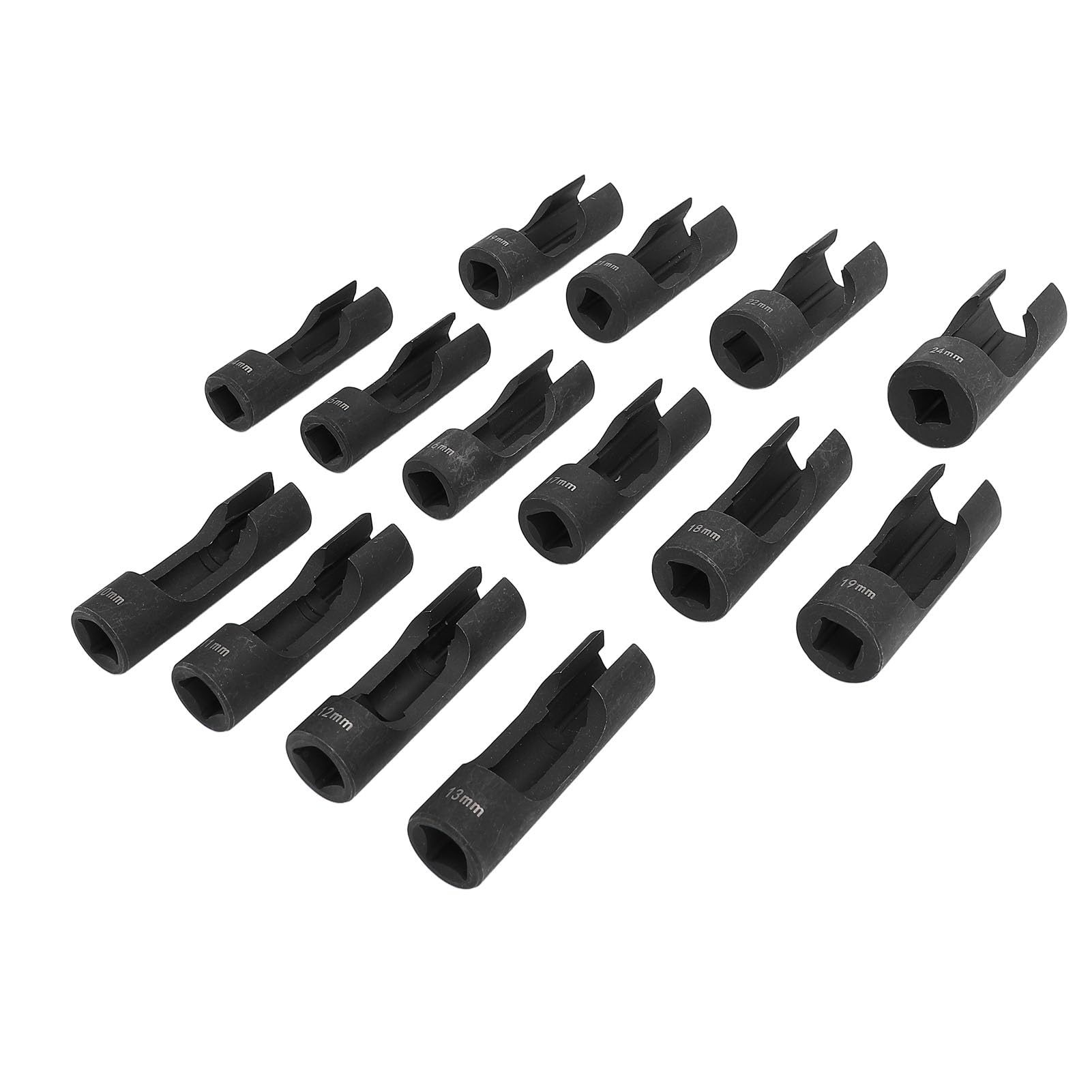 Tbest Juego de Llaves de Tubo para Línea de de Inyector de 1/2 Pulgada, 13 Piezas de Llaves de Tuerca Abocinada de Acero para Conexiones de Inyector de, Tubos Doblados, Sensores EGT, Interruptores