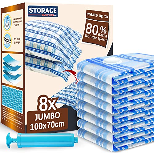 STORAGE MASTER Vacuum Storage Bags, 8-pack Jumbo...