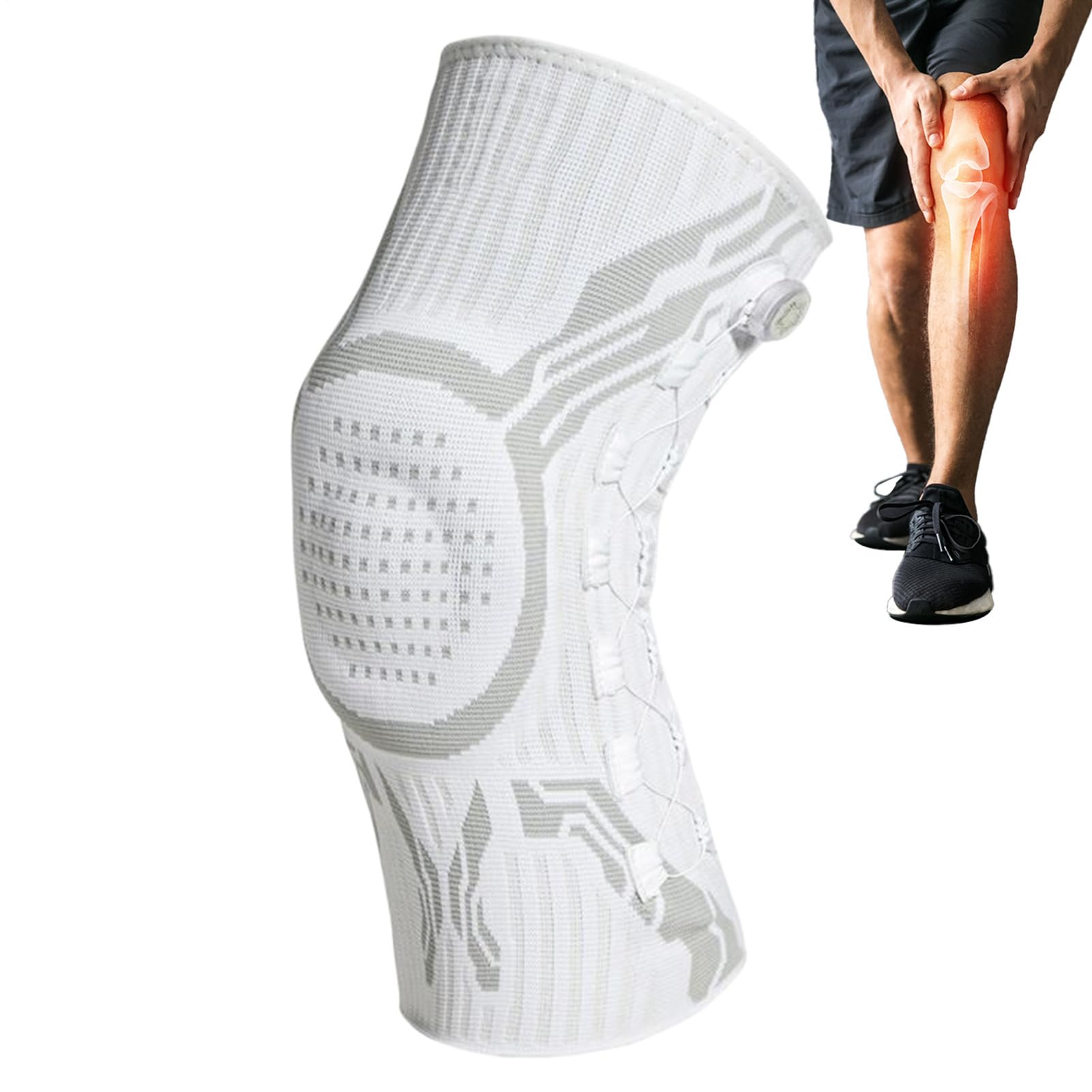 Kniebandage – Patella-Stützgurt für Laufaktivitäten, Kompressions-Kniebandage für Fitnessstudio, Workout, Fußball, Basketball, Sport, Radfahren, Wandern, Camping, Alltag, Fitness, Gelenkschutz