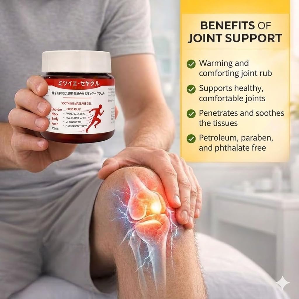 Japanese Formula Soothing Massage Gel for Joint & Muscle Pain Relief | Herbal Arnica & Mugwort Extract | Fast Absorbing Back, Neck, Knee & Leg Pain Relief Balm | Non-Greasy Muscle Gels (Pack of 1) 3