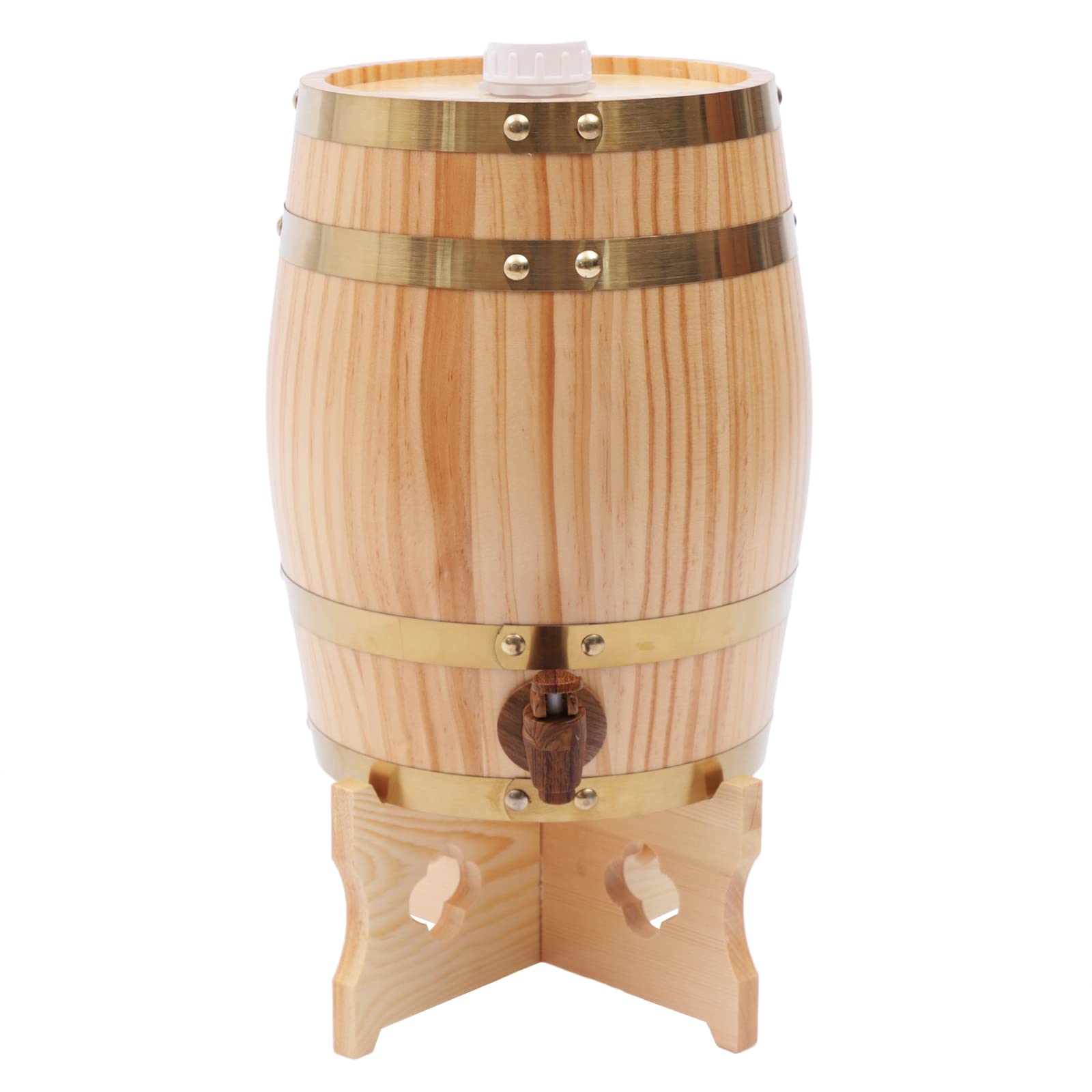 5L Wood Wine Barrel Dispenser Wooden Whiskey Barrel with Faucet, Standing Wood Wine Barrel Bar Tools Wooden Liquor Dispenser for Home, Bar, Cellar and Hotel