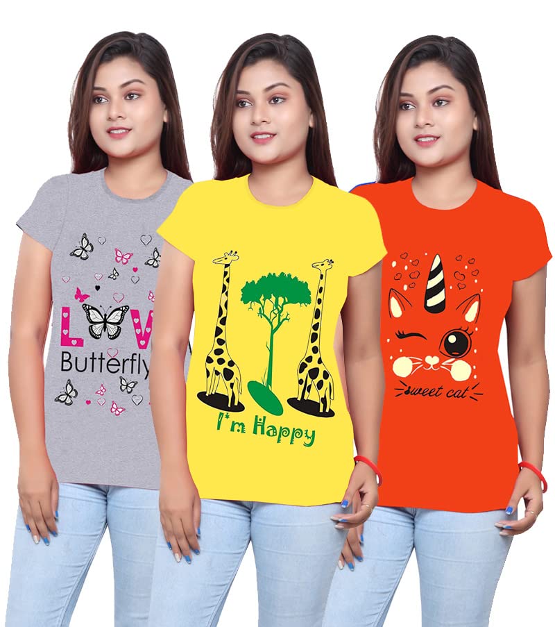 Image of MIST N FOGG Casual Printed Womens Combo Tshirts