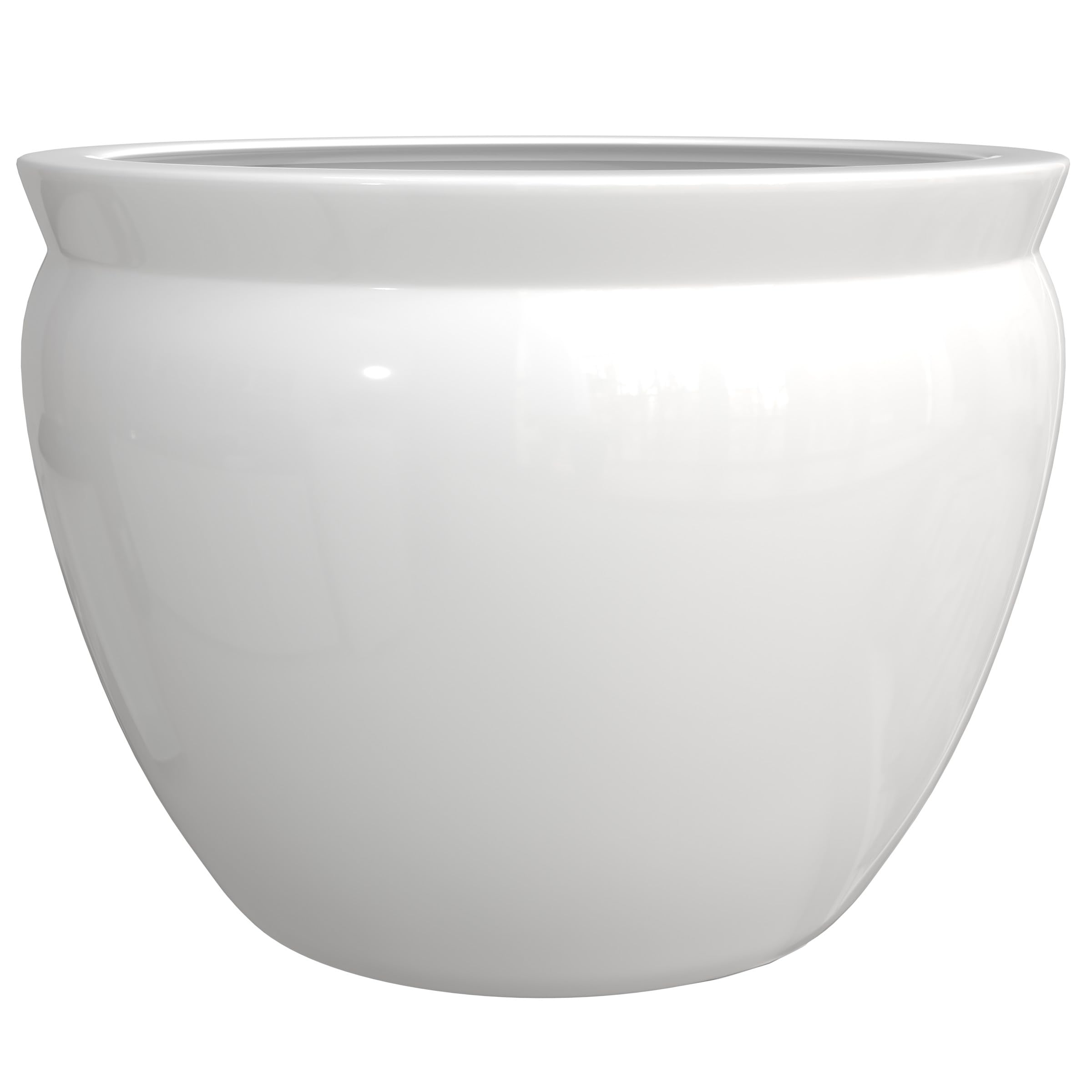 Red Lantern Large 22 Inch White Porcelain Fishbowl Planter