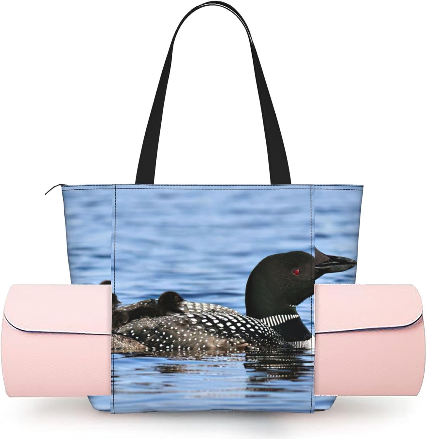 Loon Birds Print lekka torba na matę do jogi z zamkiem błyskawicznym przenośna damska torba plażowa solidna torba treningowa akcesoria do jogi