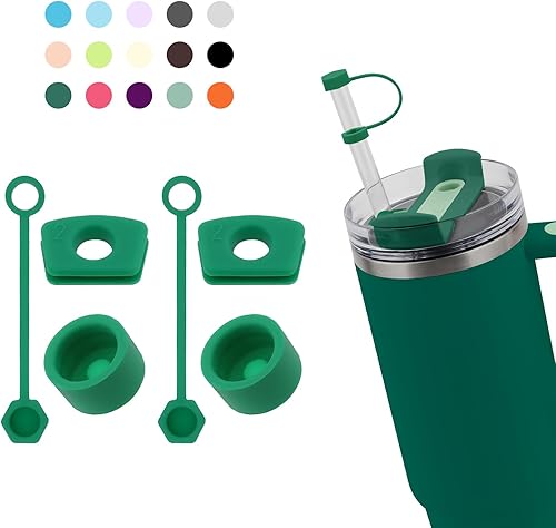 DUNLAGUE Juego de 4 tapones para Stanley Cup 2.0 de 30 onzas y 40 onzas, tapón de silicona a prueba de fugas para vaso Stanley, accesorios para