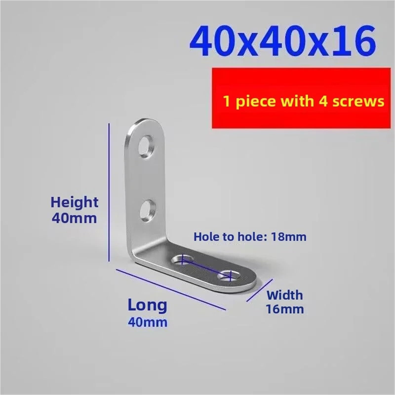 20/30/50 Stück Edelstahl L-förmiger Eckcode 90 Grad L-Verbindungsklammern Möbelschrank Winkelverbinder Regaltürhalterung mit Schraube für Möbel, Winkel Bracket(30pcs)