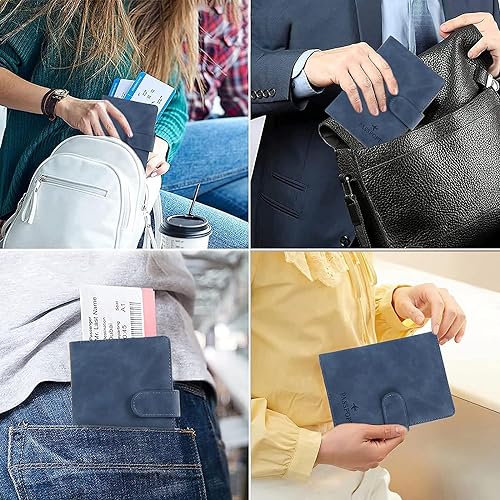 Image of House of Quirk Passport Holder Cover, PU Leather Passport Cover Case Organiser with Wallet for Credit Card, Money, Business Cards, Passport for Women Men (with Lock Red)