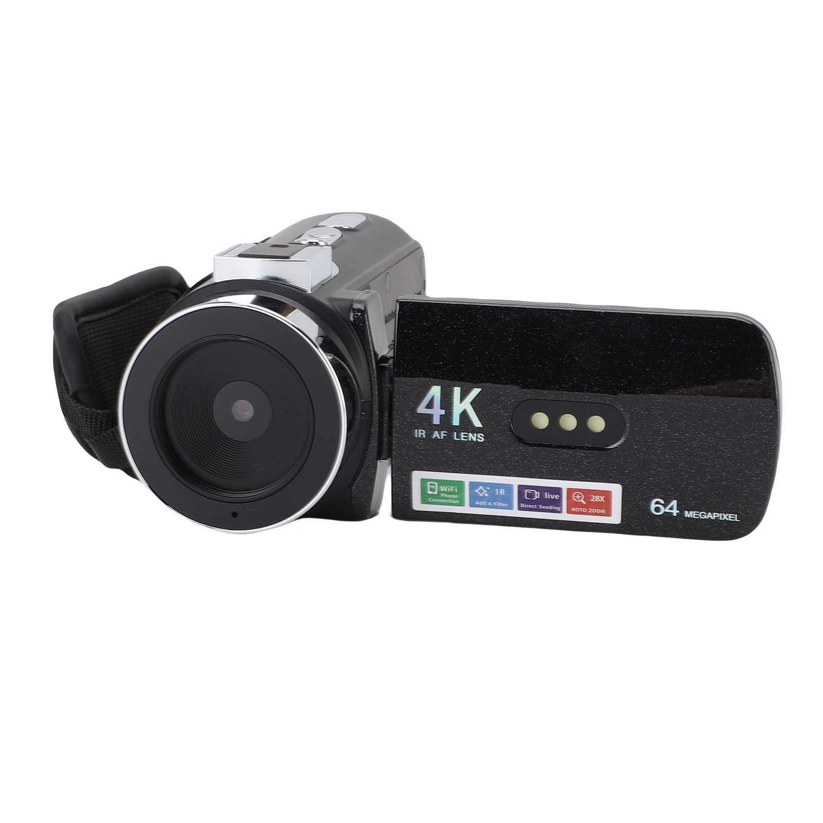Zunate 4K Video Camera Camcorder, 64MP HD Digital Recorder with WiFi, Compact 4K Travel Camcorders, 3 Inch Rotating Screen LED Fill Light Travel Vlogging Camera for Daily Use-image-32