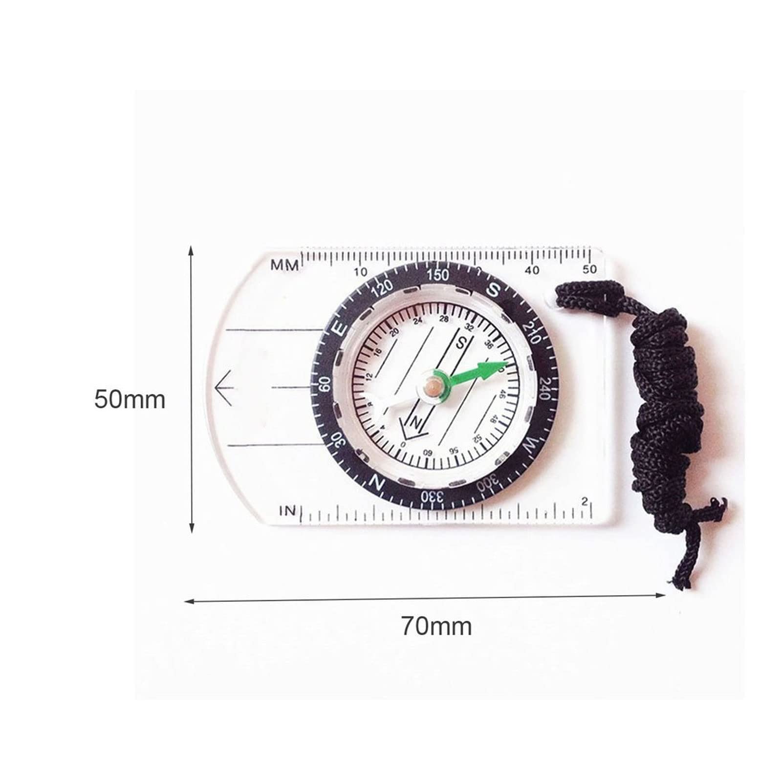 JINGYAN Kompasy Profesjonalny Mini Compass Map Skala Władca Maszyny wielofunkcyjne Piesze wycieczki na świeżym powietrzu Camping Survival Guiding Tool