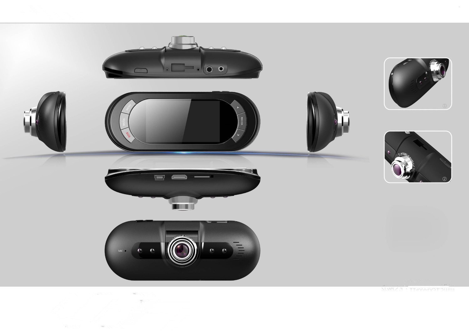 D-CLICK TM Newest HD 1080P 2.7" 16:9 LCD Dash Board Camera Car HD DVR Video Recorder G-Sensor with Four F4 LED White Lights (Cam 1)