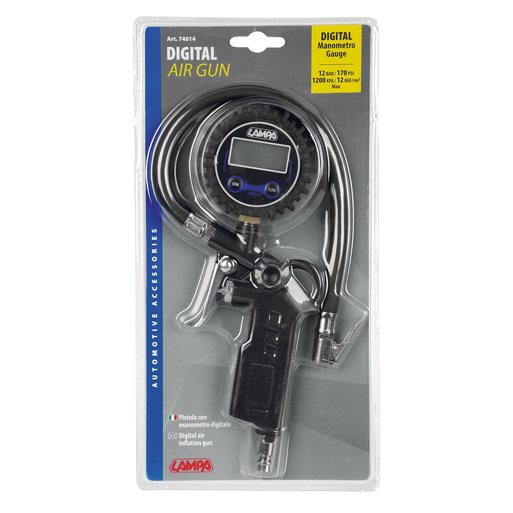 Lampa 74014 Pistola con manometro Digitale per gonfiaggio Pneumatici
