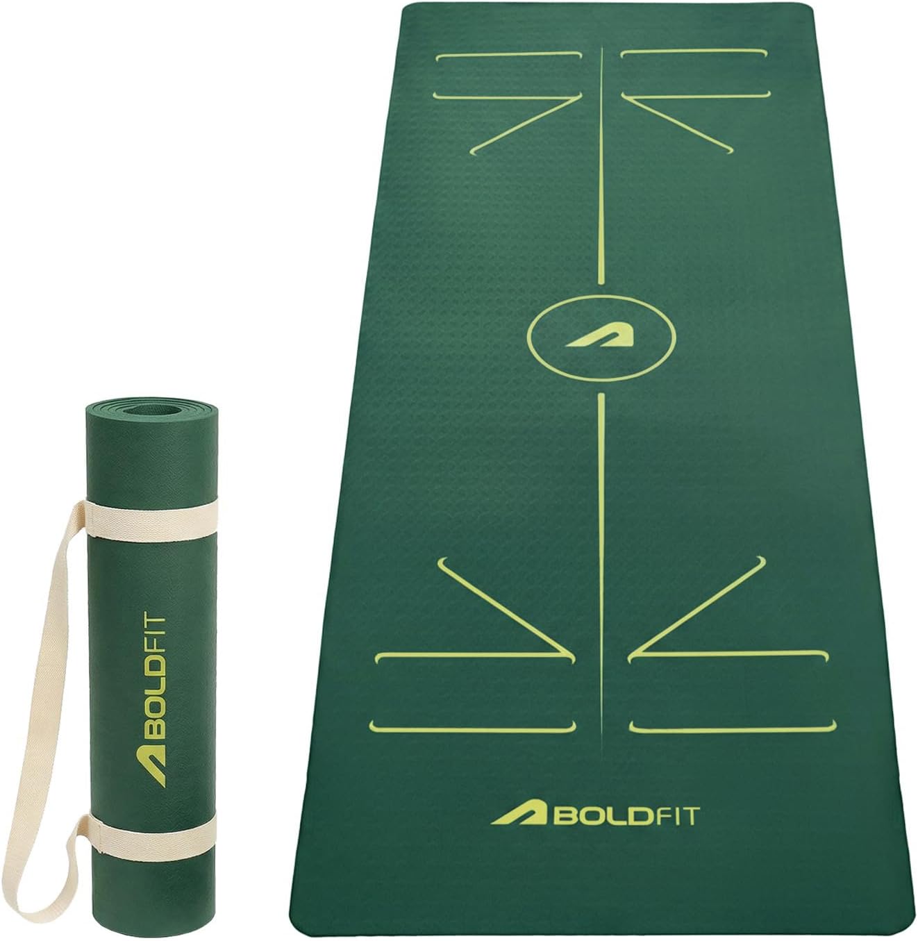 Boldfit Yoga Mat for Men and Women - TPE Eco Friendly 6mm Thick Non-Slip Classic Professional Exercise Mat for Home Workout Pilates Floor Exercises Gymnastics Meditation with Strap