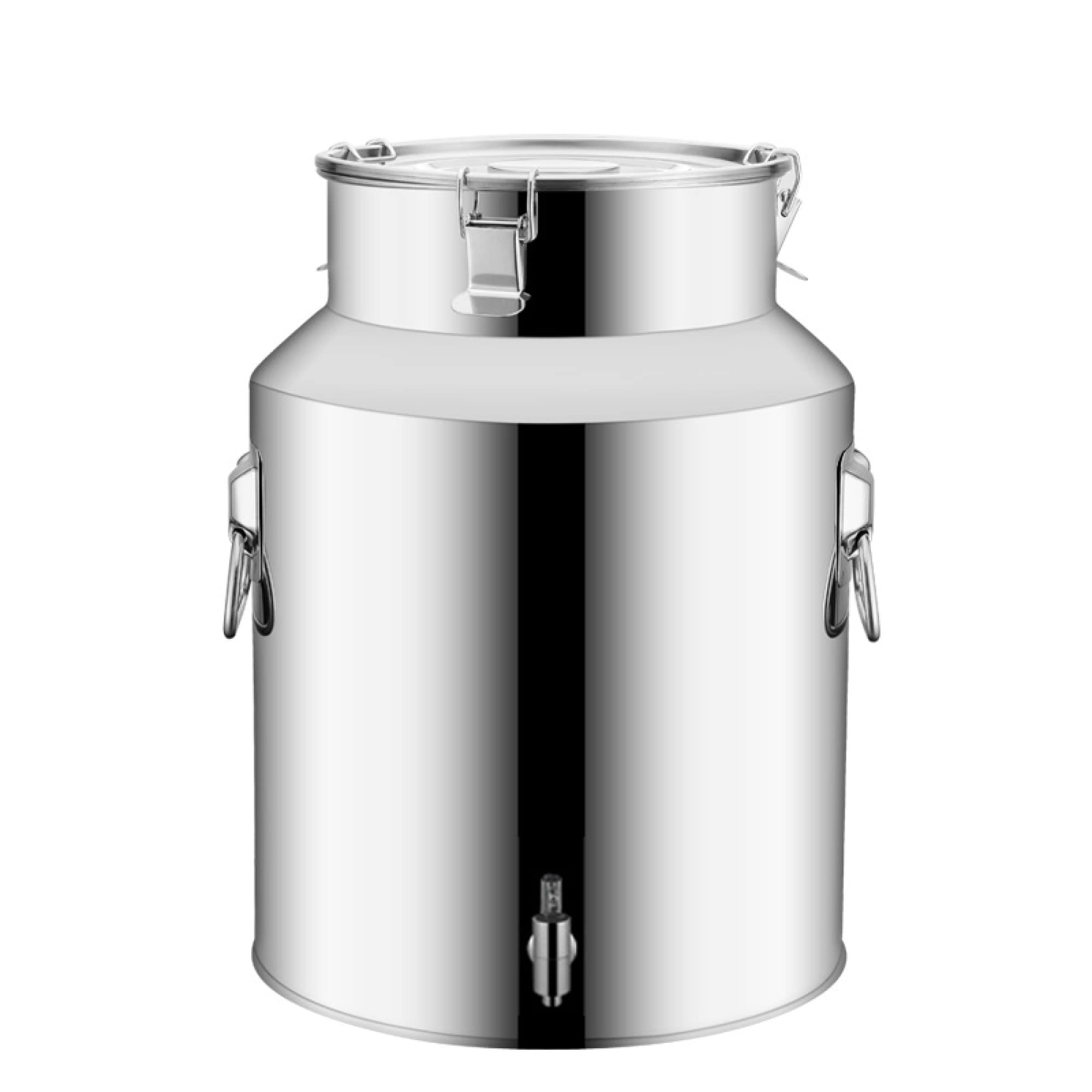WOTZOV Airtight Milk Churn Can Jug Canister With Spigot - 5L/9L/14L Milk Cream Transportation Container Wine Pail Bucket Oil Barrel With Sealed Lid/Siliver / 5L，Siliver 5L