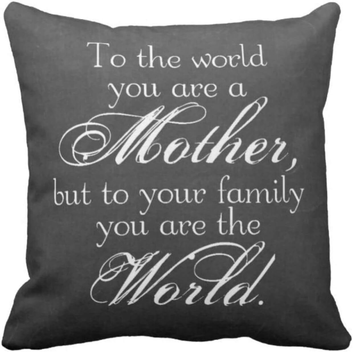 TheYaYaCafe Birthday Gifts for Mom 24 x 24 inches My Mother My World Printed Velvet Cushion Cover Throw Pillow