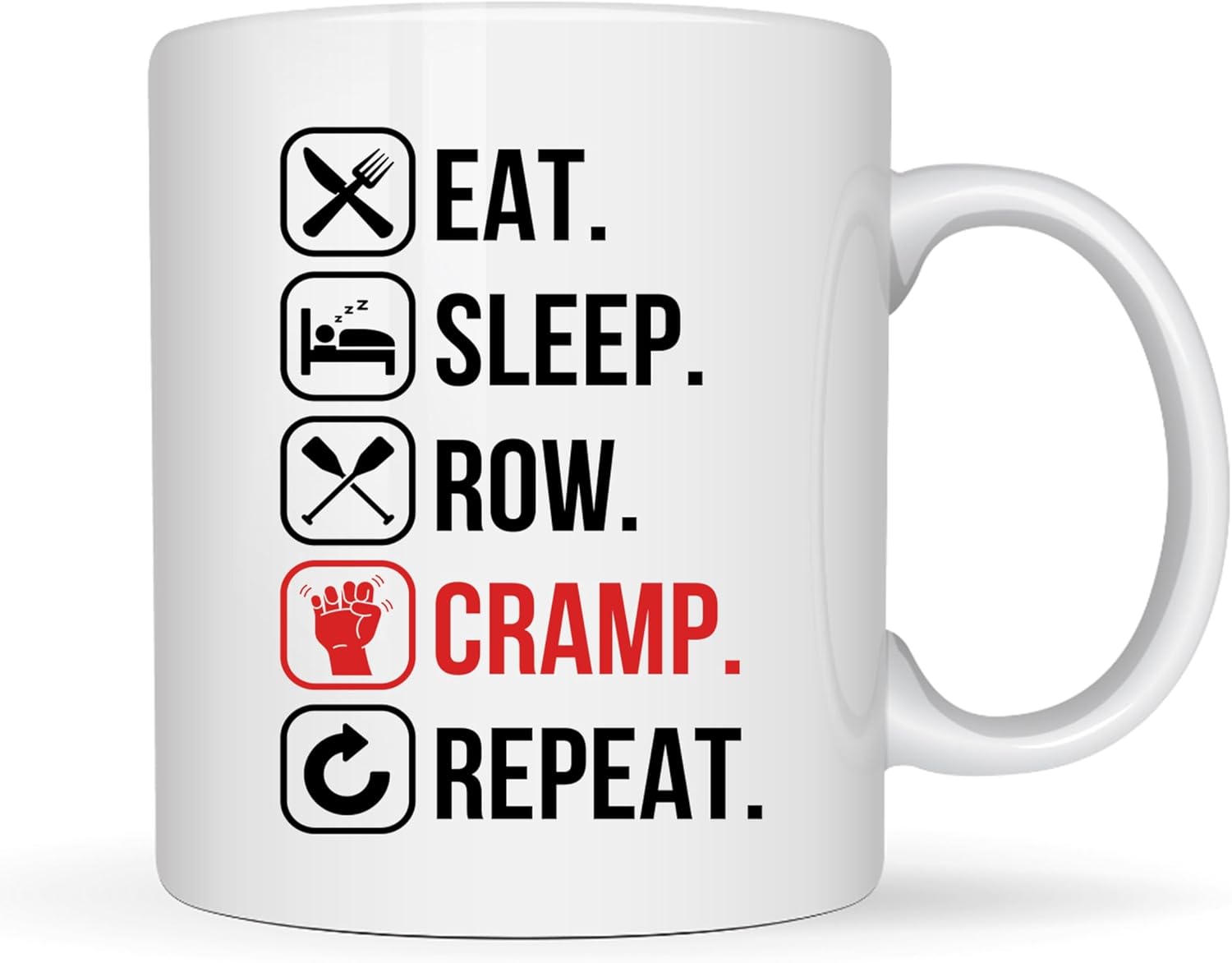Rower Coffee Mug 11oz White -Row Cramp – Rowing Gifts For Men Women Boat Team Athlete Lake Lover