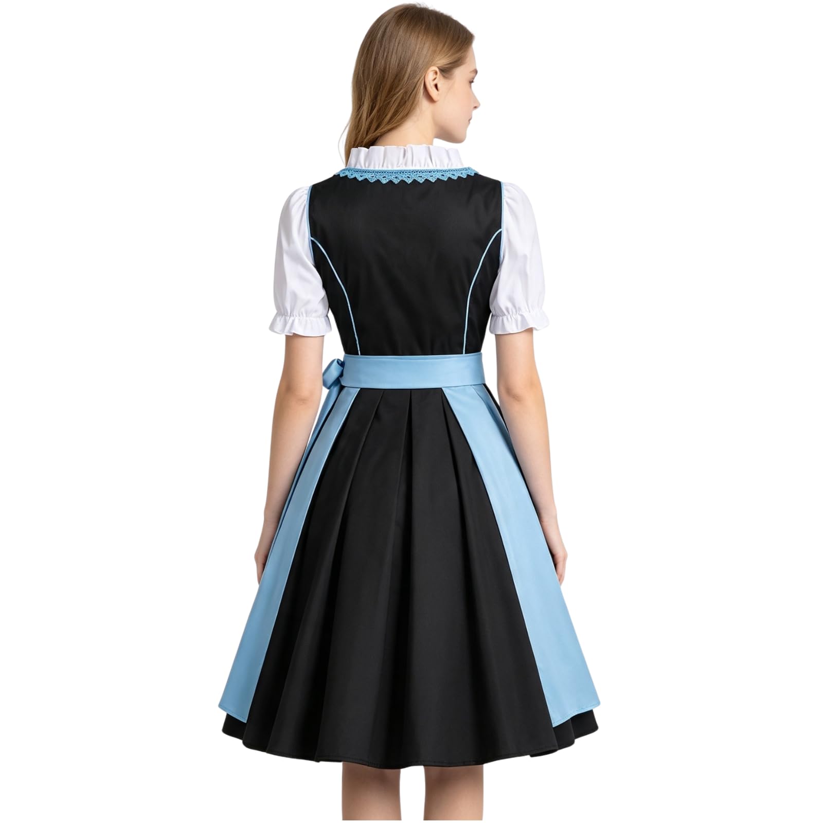 Dirndl Damen midi Trachtenkleid Damen Trachtenrock Trachtenmode Kleid Dirndlbluse für Oktoberfest