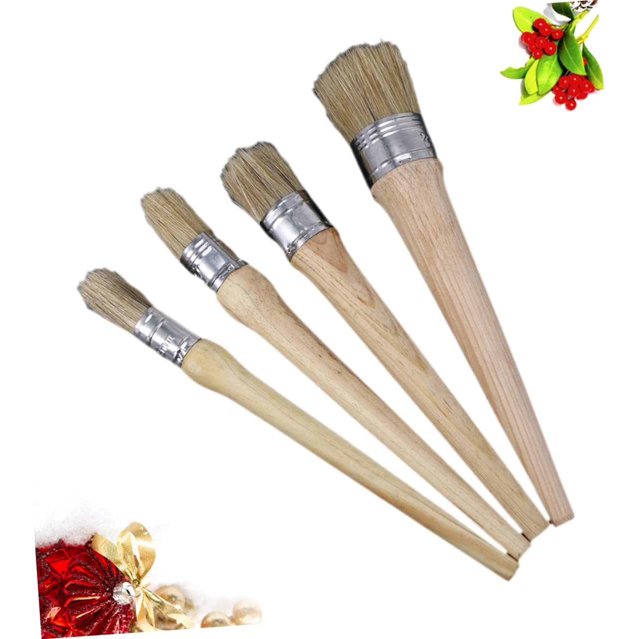 4stücke Holzpinsel Profi-wachspinsel Für Möbel Malen Und Heimdekoration Wachspinsel Malpinsel
