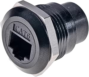 HangTon 5pack RJ45 Koppeling Panel Socket Waterdichte Connector Schot Feed Through, Cat6 Ethernet-netwerk, Circulaire Inline Kabel Vrouwelijke naar Vrouwelijke Extension