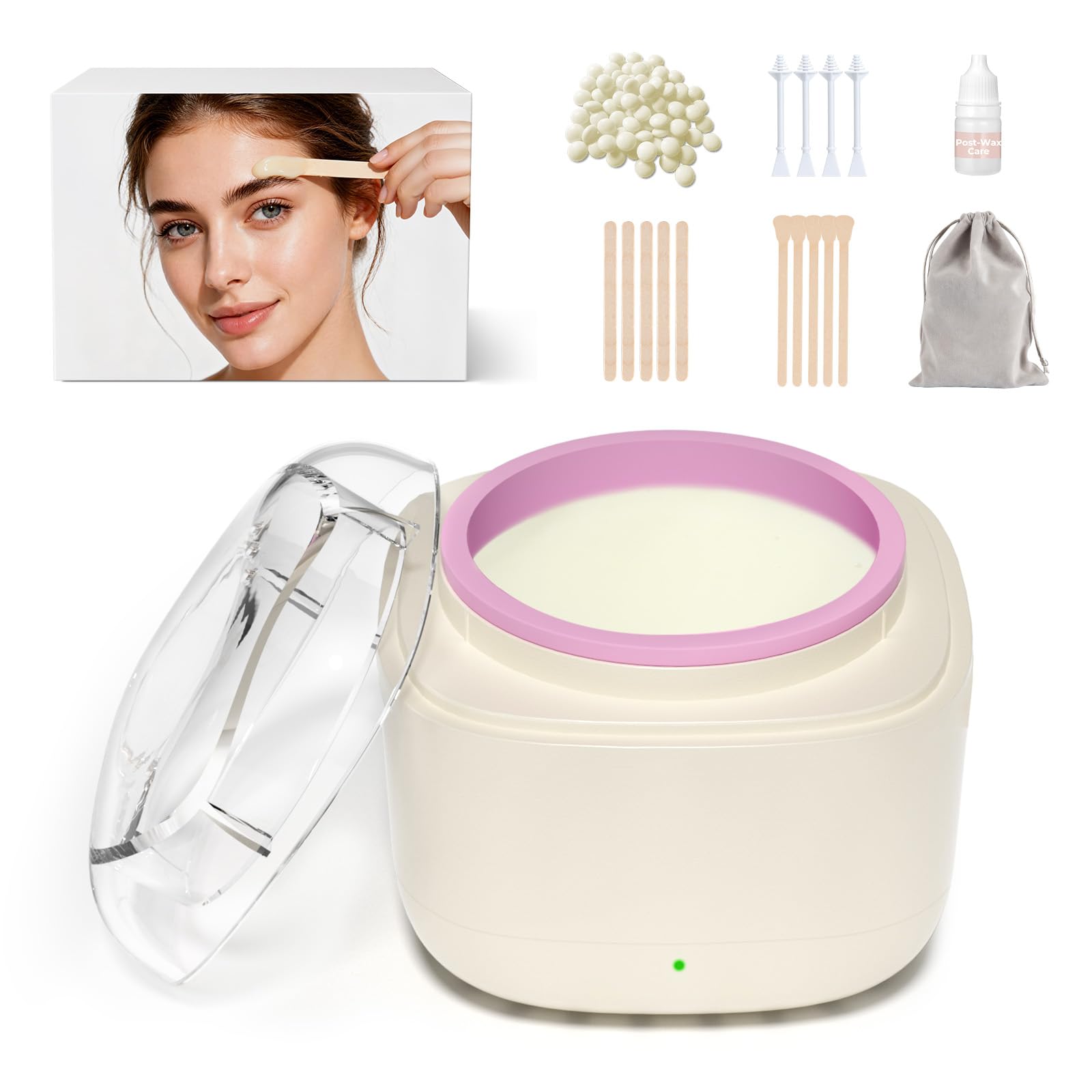 SUERBEATY Mini Small Eyebrow Wax Kit for Women, No Strips Needed Unscented